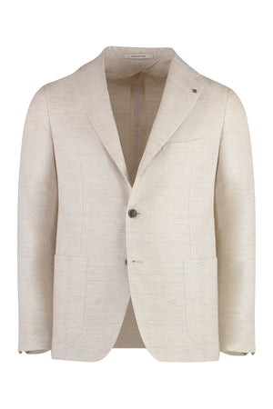 Cotton blend single-breast jacket-0